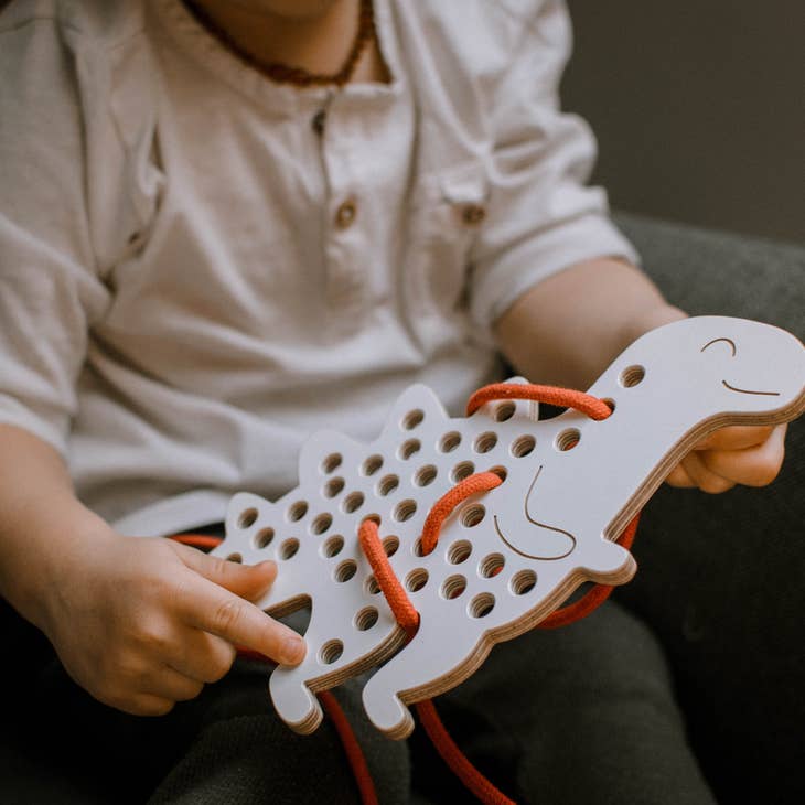 Alex the Dinosaur | Montessori lacing toy