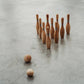 Juego de bolos de madera natural