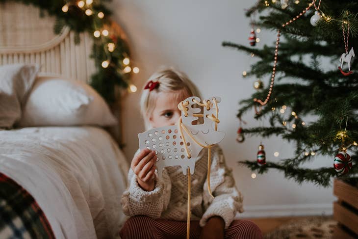 Harry the Reindeer, juguete de madera con cordones, montessori