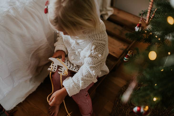 Harry the Reindeer, juguete de madera con cordones, montessori